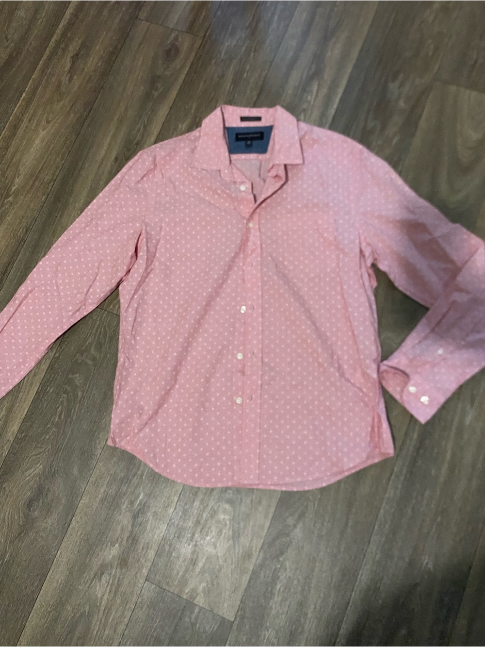 Banana Republic Pink Dot-Print Long Sleeve Dress Shirt
